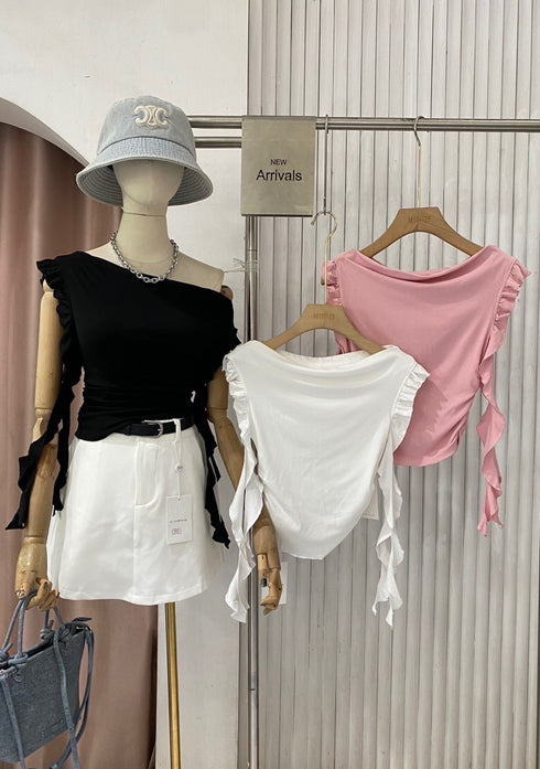 Women Off-Shoulder Ruffle Fall Tops